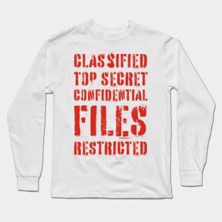 Classified Files Typography Stack (Red) Long Sleeve T-Shirt